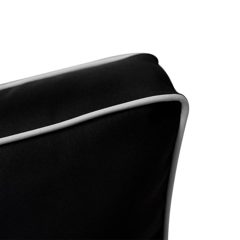 AD109 Contrast Pipe Trim Large 26x30x6 Outdoor Deep Seat Back Rest Bolster Insert Slip Cover Set