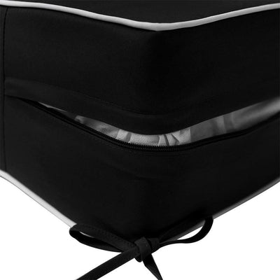 AD109 Contrast Pipe Trim Large 26x30x6 Outdoor Deep Seat Back Rest Bolster Insert Slip Cover Set