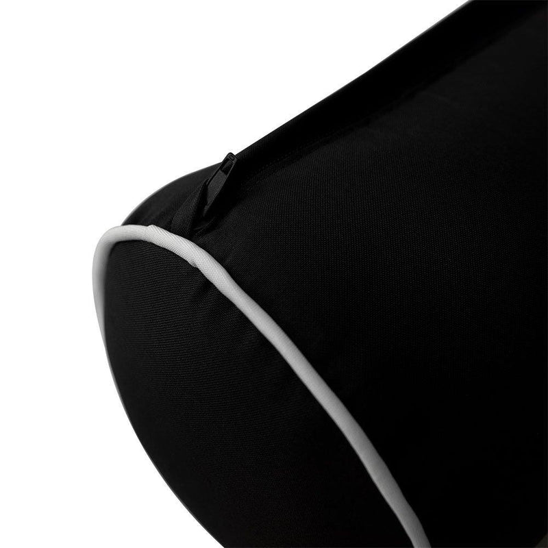 AD109 Contrast Pipe Trim Large 26x6 Outdoor Bolster Pillow Slip Cover Only