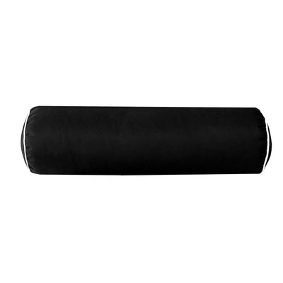 AD109 Contrast Pipe Trim Medium 24x26x6 Outdoor Deep Seat Back Rest Bolster Cushion Insert Slip Cover Set