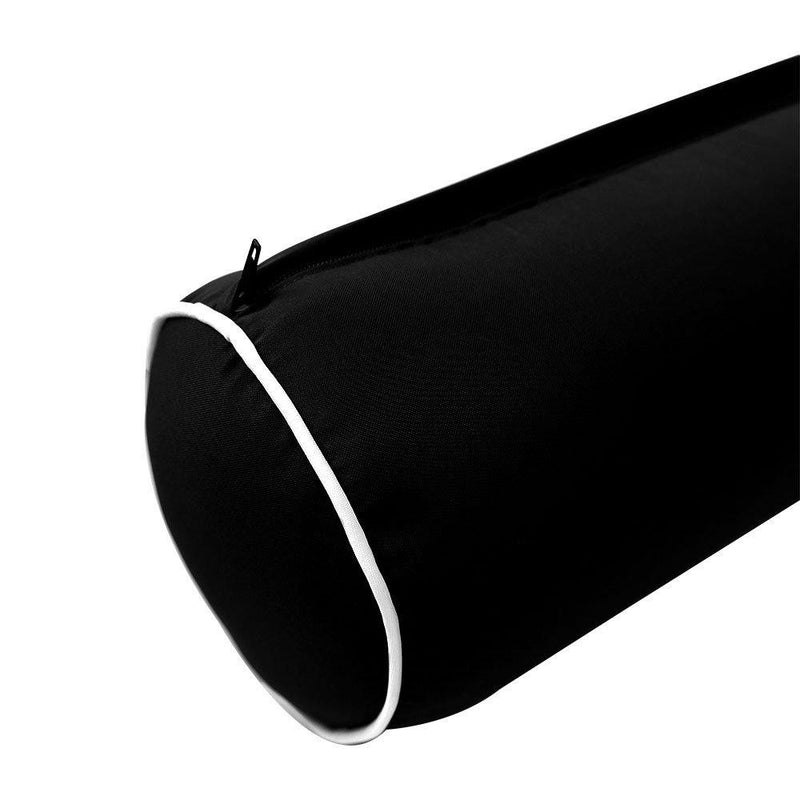 AD109 Contrast Pipe Trim Medium 24x6 Outdoor Bolster Pillow Slip Cover Only
