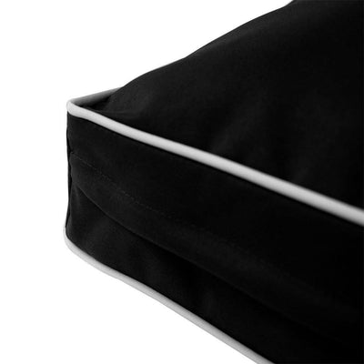 AD109 Contrast Piped Trim Large 26x30x6 Deep Seat + Back Slip Cover Only Outdoor