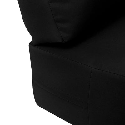 AD109 Knife Edge Medium 24x26x6 Outdoor Deep Seat Back Rest Bolster Cushion Insert Slip Cover Set