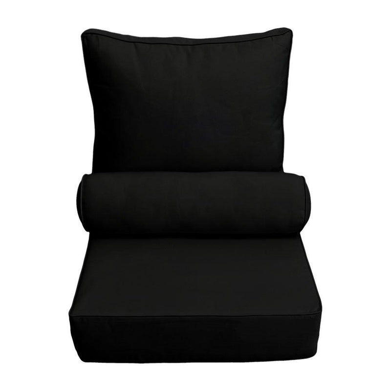 AD109 Pipe Trim Large 26x30x6 Outdoor Deep Seat Back Rest Bolster Cushion Insert Slip Cover Set