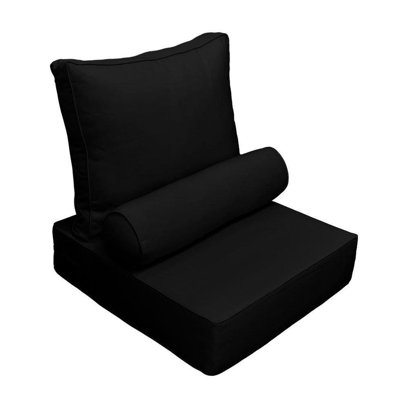 AD109 Pipe Trim Large 26x30x6 Outdoor Deep Seat Back Rest Bolster Cushion Insert Slip Cover Set