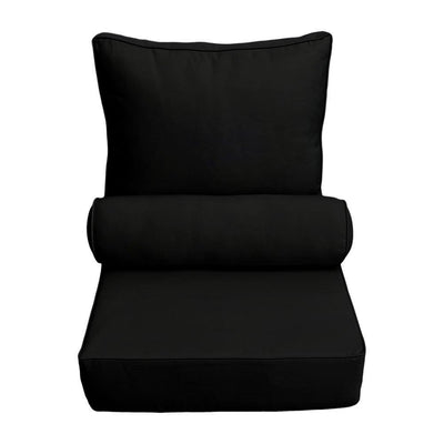 AD109 Pipe Trim Medium 24x26x6 Outdoor Deep Seat Back Rest Bolster Cushion Insert Slip Cover Set