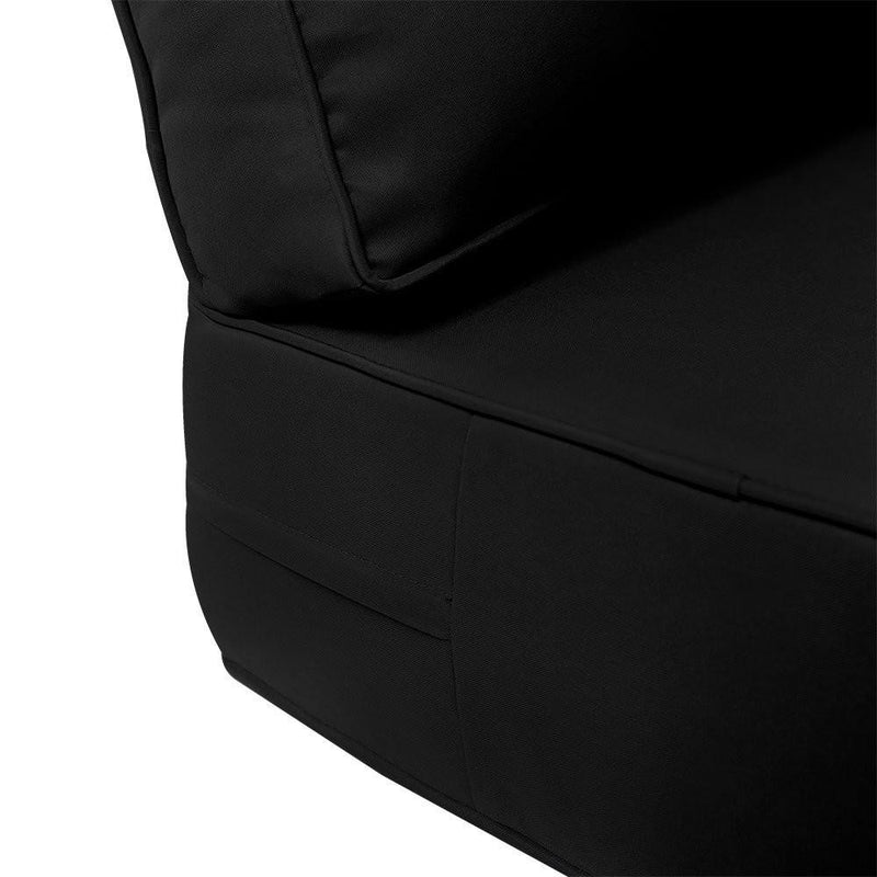 AD109 Piped Trim Large 26x30x6 Deep Seat Back Cushion Slip Cover Set