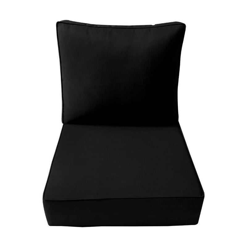 AD109 Piped Trim Medium 24x26x6 Deep Seat Back Cushion Slip Cover Set