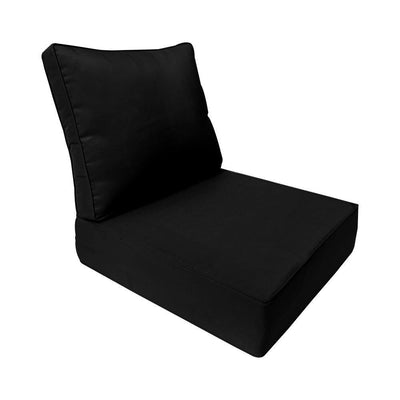 AD109 Piped Trim Medium 24x26x6 Deep Seat Back Cushion Slip Cover Set