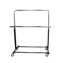 64" H Adjustable Double Bar Retail Clothing Garment Rack Display Clothes Hanger with Wheels