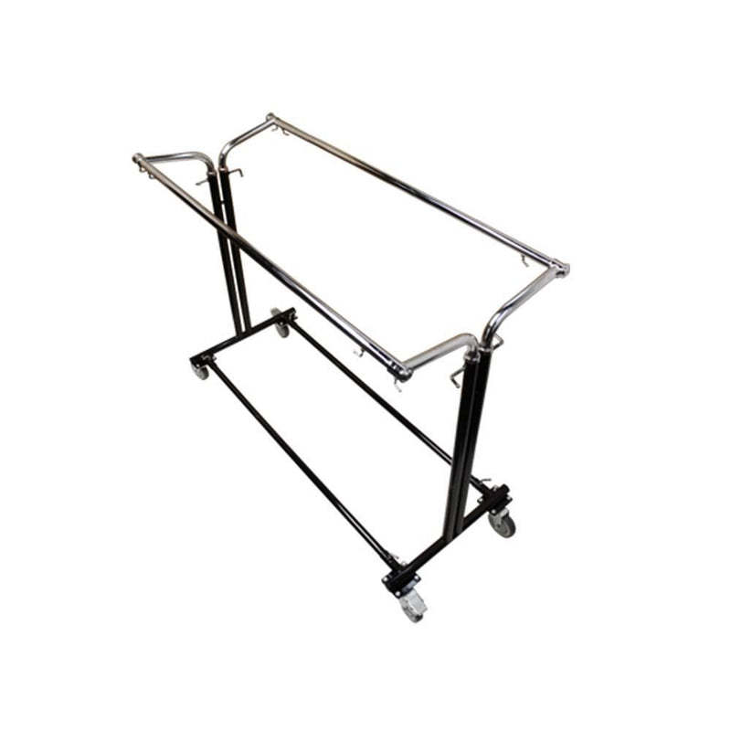 64" H Adjustable Double Bar Retail Clothing Garment Rack Display Clothes Hanger with Wheels