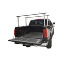 Heavy duty aluminum truck rack on pickup, designed for 400 lb ladder and cargo capacity