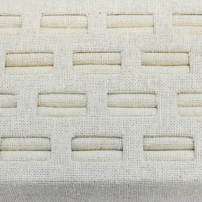 Beige Linen Wrapped Cufflink Ring Tray 18 Slot 8" x 4" For Jewelry Store Pawn Shop Display