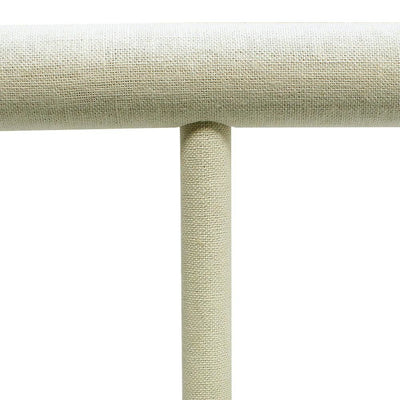 Beige Linen Wrapped Oval Double Round T-Bar 9" x 7" For Holder Display Stand Watches Necklaces Jewelry