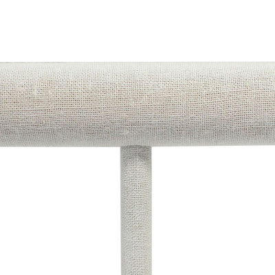Beige Linen Wrapped Oval Single Round T-Bar 12" x 6" For Holder Display Stand Watches Necklaces Jewelry
