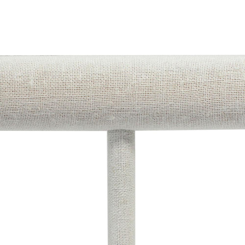 Beige Linen Wrapped Oval Single Round T-Bar 12" x 6" For Holder Display Stand Watches Necklaces Jewelry