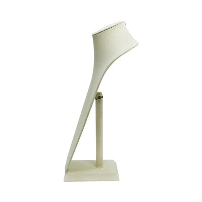 Beige Soft Linen Covered 3D Necklaces Pendant Jewelry Holder Display Bust Stand Freestanding 8"W x 17" Tall