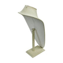 8" x 17" Beige Linen Tall Necklace Display Stand – Fabric Jewelry Holder for Pendants & Chains, Vertical Retail Counter & Showcase Display