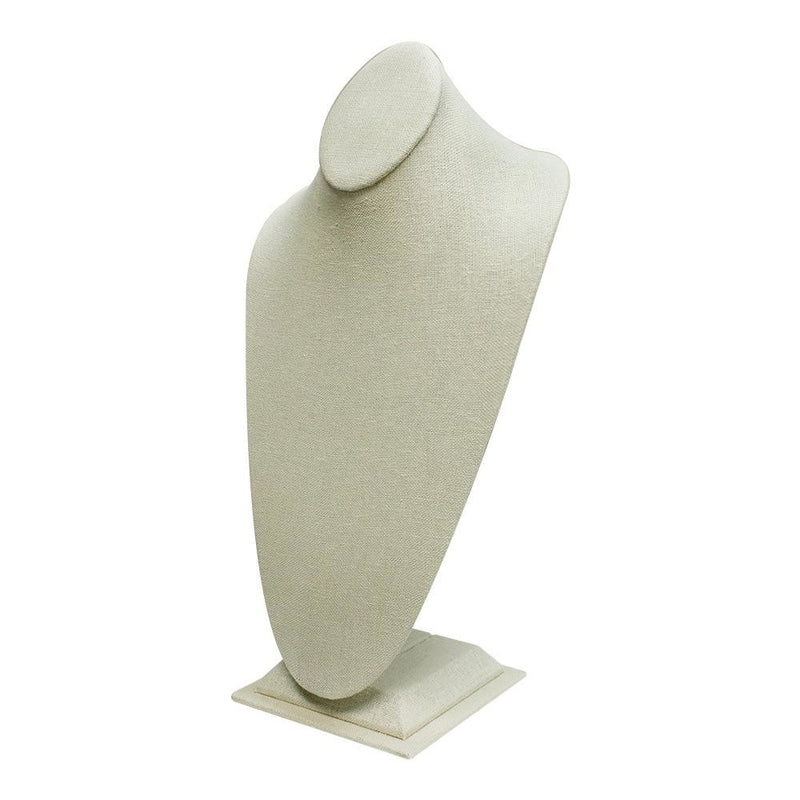 Beige Soft Linen Covered Necklaces Stand 8-1/4" x 5" x 14-1/2" For Holder Display Pendant Jewelry