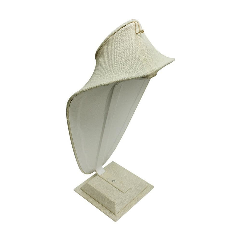 Beige Soft Linen Covered Necklaces Stand 8-1/4" x 5" x 14-1/2" For Holder Display Pendant Jewelry