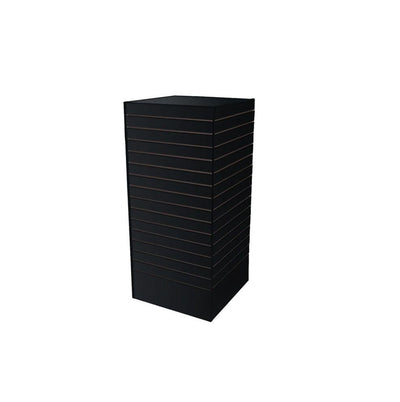 Black - 24''L x 24''W x 54''H Slatwall Tower Unit Retail Store Display Fixture