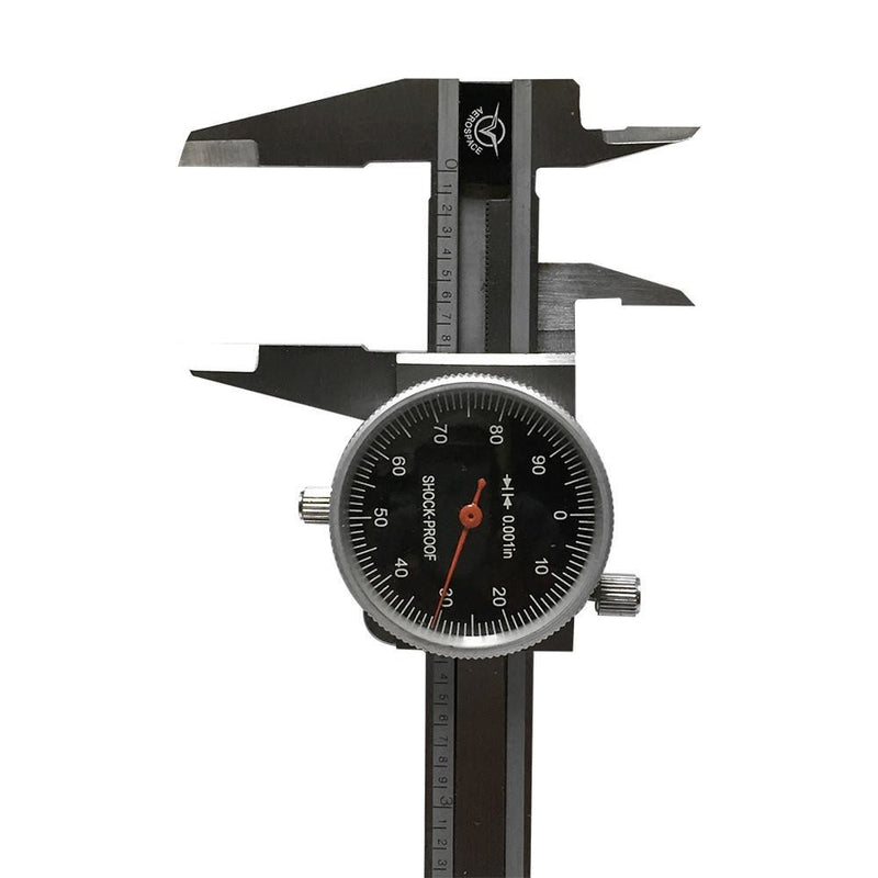 Black - 4 Way Dial Caliper 4" Stainless Steel Shock Proof 0.001"