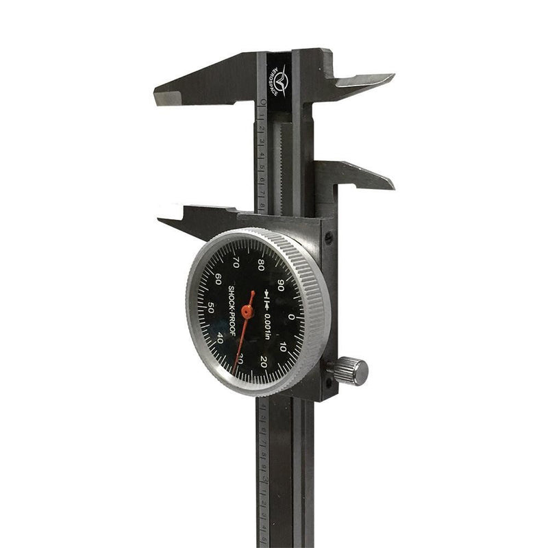 Black - 4 Way Dial Caliper 4" Stainless Steel Shock Proof 0.001"