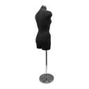 Black Adjustable Female Mannequin Torso Form Neck Block Clothing Display
