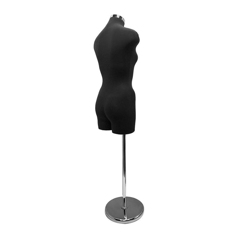 Black Adjustable Female Mannequin Torso Form Neck Block Clothing Display