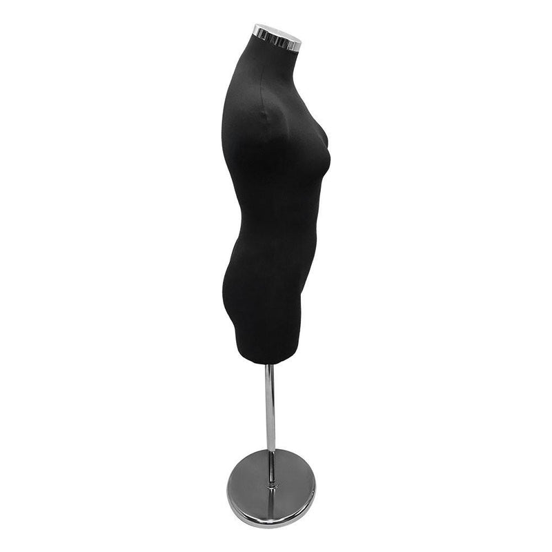Black Adjustable Female Mannequin Torso Form Neck Block Clothing Display