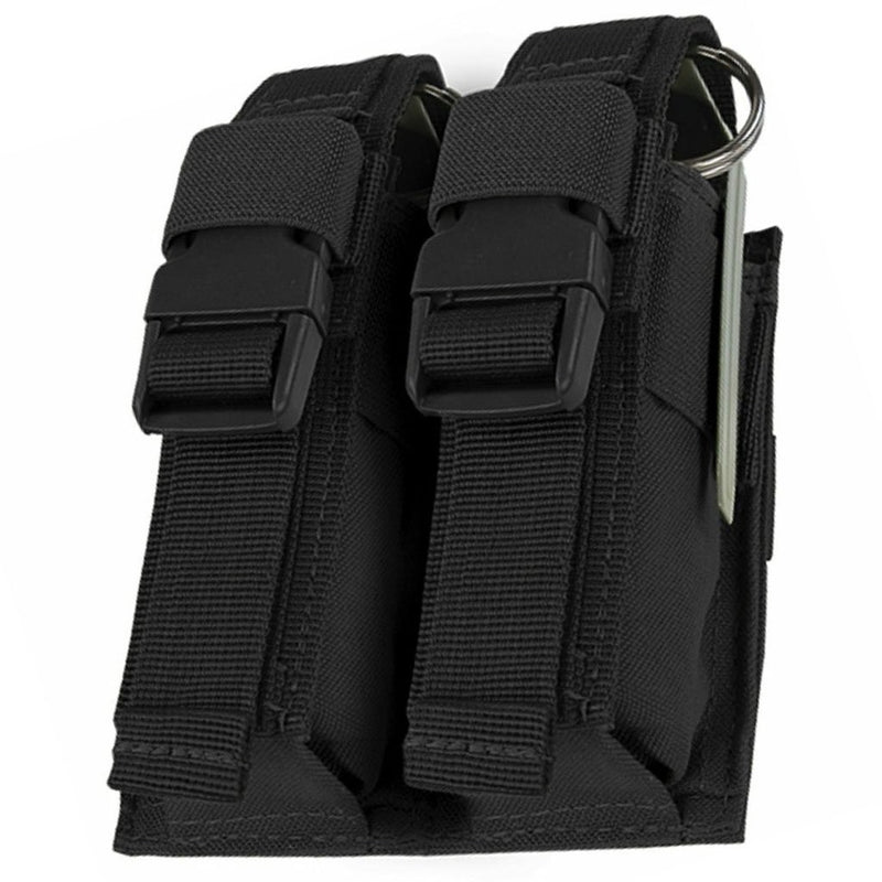 BLACK Molle Tactical Double Flash Bang Pouch PALS MAG Bag 2 Grenade Holder