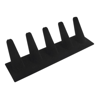 Black Velvet Single Finger 5 Rings Display Tray Insert Showcase Box Collector Jewelry Case