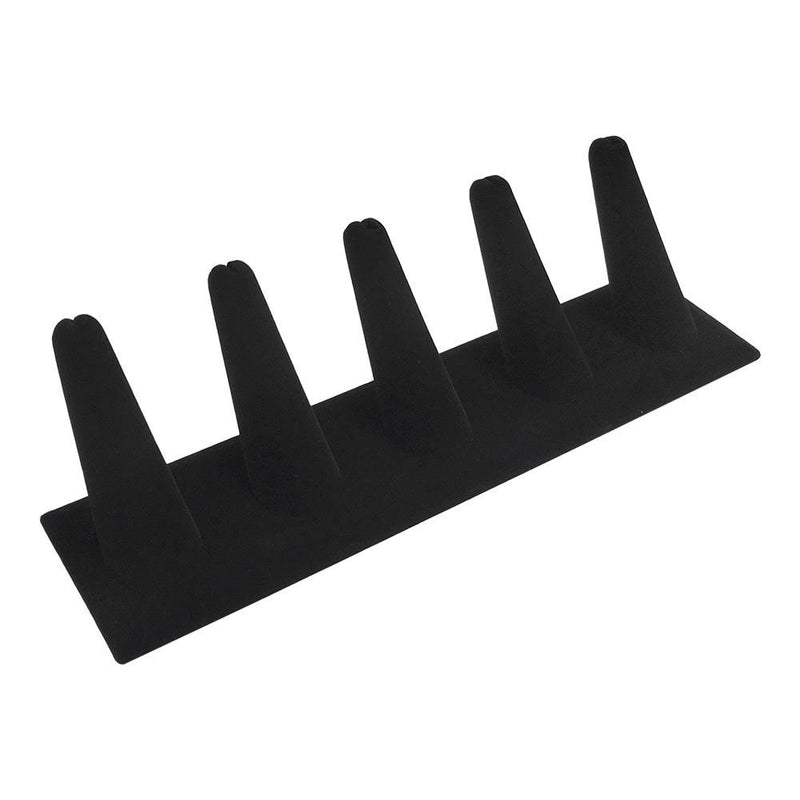 Black Velvet Single Finger 5 Rings Display Tray Insert Showcase Box Collector Jewelry Case