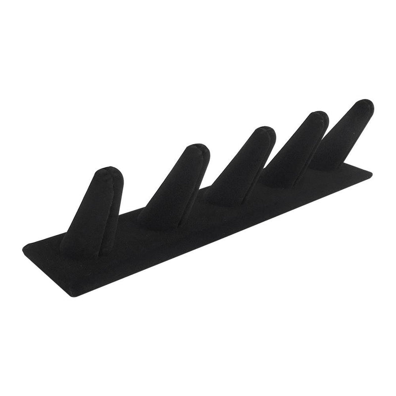 Black Velvet Single Finger 5 Rings Display Tray Insert Showcase Box Collector Jewelry Case