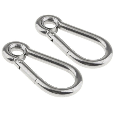 Boat Marine Spring Snap Hook With Eyelet Carabiner 3/8" Set 50 PC Stainless Steel WLL 400 LBS Capacity