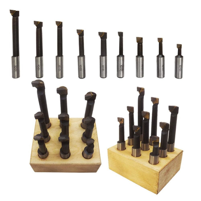 BORING BAR 9 PC x 3/8" Shank 50RC Bore C6 Carbide Tip *Free Shipping*