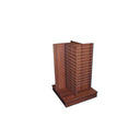 54”H Cherry 4-Way Slatwall Merchandiser, Pinwheel Floor Display Stand Fixture for Retail Store, Rotating Slatwall Panel Rack for Merchandising