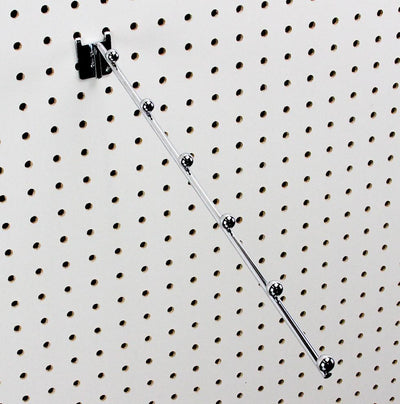 Chrome Pegboard 6 Ball  14" Long Waterfall Hanging Fixture Display