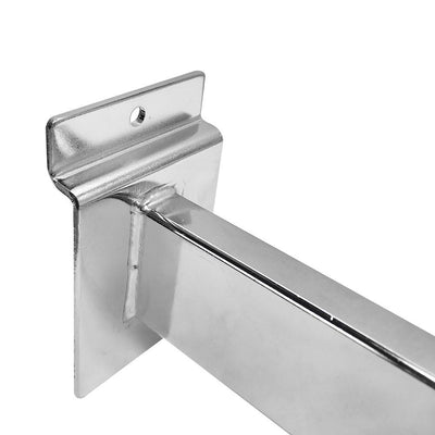 Chrome Slatwall Rectangular Tube Straight Arm Faceout Hook Panel Set 10 PC 6" For Display Hanger Retail Fixture
