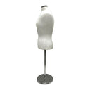 Cream - Adjustable Female Mannequin Blouse Form Neck Block With Chrome Base