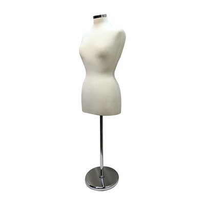 Cream Adjustable Female Mannequin Dress Form Neck Block Clothing Display