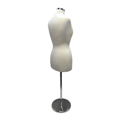 Cream Adjustable Female Mannequin Dress Form Neck Block Clothing Display