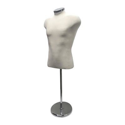 Cream Adjustable Mannequin Shirt Form Neck Block Clothing Display