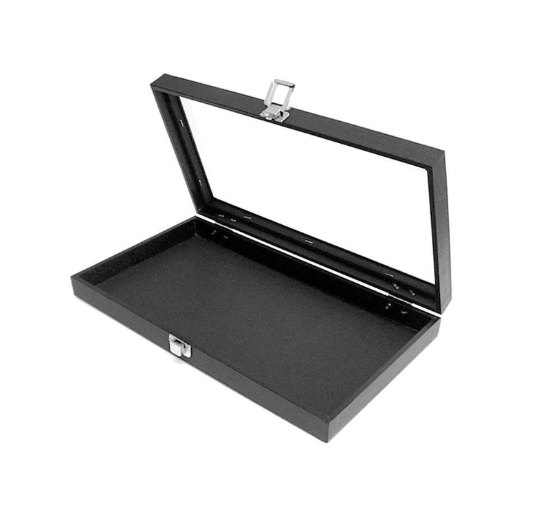 Jewelry Display Case Organizer Glass Top Jewelry Storage Box Tray 14-1/2&