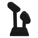 8''L x 7-1/4''H Double Oval T-Bar Jewelry Display Bracelet Holder, Black Velvet Retail Fixture for Bracelets, Bangles & Watches