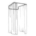 Easy Assembled Clothing Store Fitting Room Frame Wall Mounted 48''W x 36''D