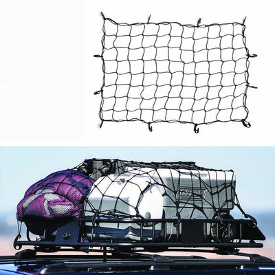 Elastic Cargo Net 14 Hooks Travel Secure Car Motorcycle Camping Mesh 48" x 32"