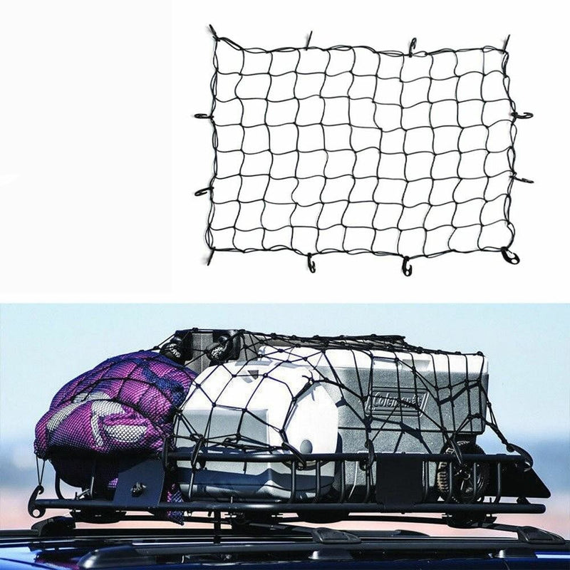 Elastic Cargo Net 14 Hooks Travel Secure Car Motorcycle Camping Mesh 48" x 32"