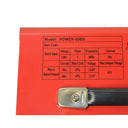 Compact arc welding machine in red with included welding tools and safety gear.