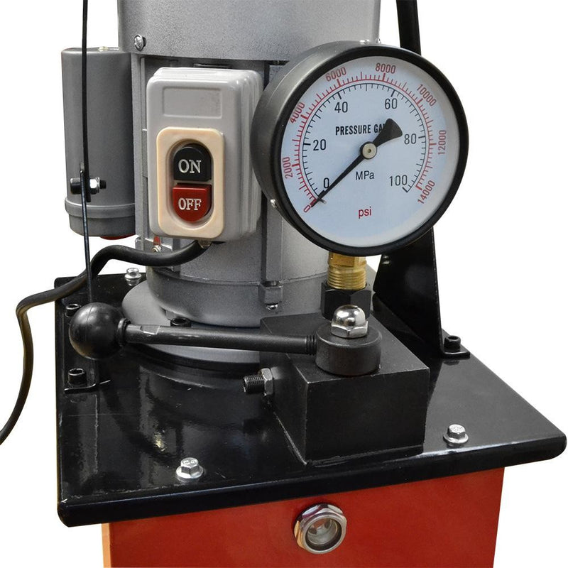 Electric Manual Air Pumper Single Acting Hydraulic Pump 8L Oil Power 10,000 PSI 3.5L/min Average Flow
